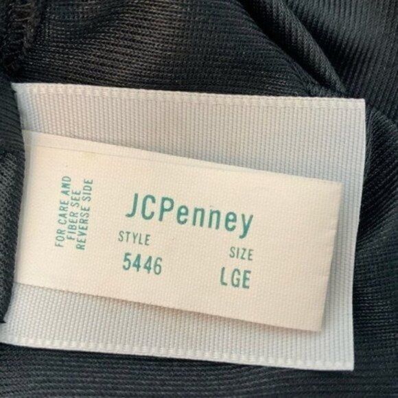 Vintage Jolie Two JC Penny Nightgown Black Size Large Lace Floral Nylon - Picture 11 of 12